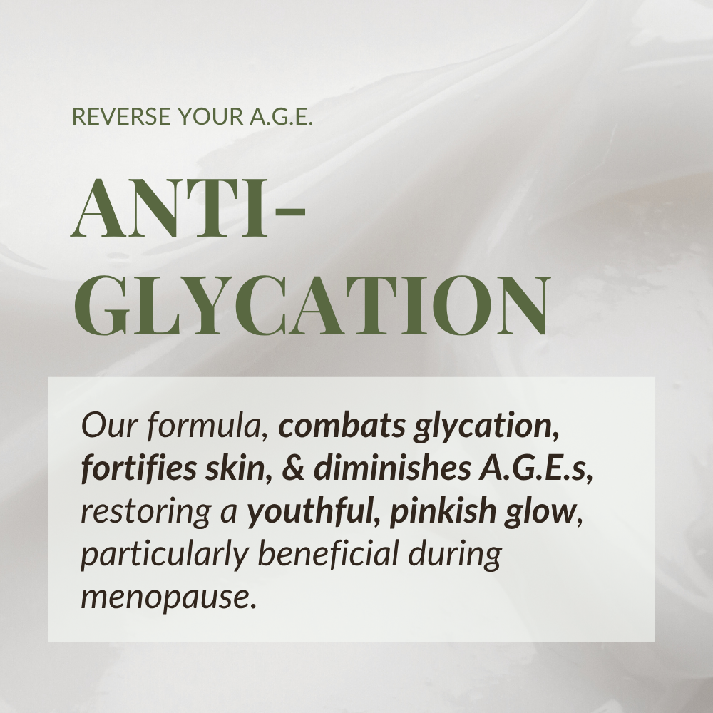 A promotional graphic for IREN Shizen TIMELESS ELIXIR Multi-Lift Eye and Lip Cream, highlighting anti-glycation, skin-fortifying, and youth-restoring benefits—plus targeted anti-aging care to reduce dark circles during menopause.