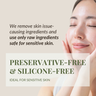 A woman with clear skin touches her face. Text: "FREEZE THE YOUTH Hydra Firming Cream by IREN Shizen—preservative-free, silicone-free, and safe for sensitive skin. Experience gentle overnight hydration with pure ingredients.