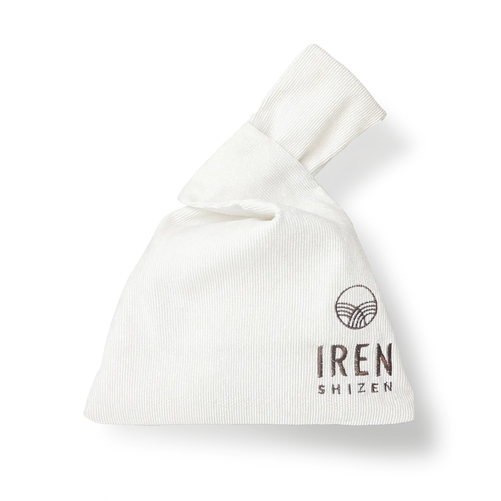 A white towel with the word IREN Shizen CUSTOM GIFT SET Curate Your Own Set on it.