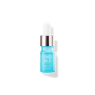 A QUENCH-UP Hydrating Serum from IREN Shizen, with a blue bottle and a white lid, on a black background.
