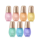 A set of six custom Japanese skincare IREN Shizen SAMPLE Serums bottles.